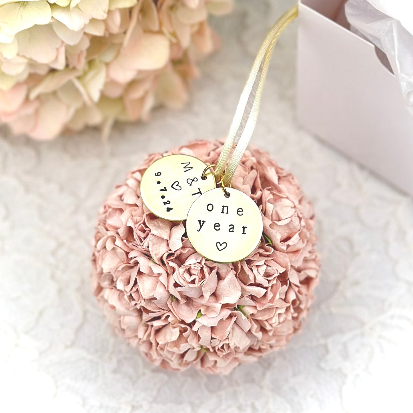 One Year Paper Anniversary Gift | Personalized Wedding Ornament