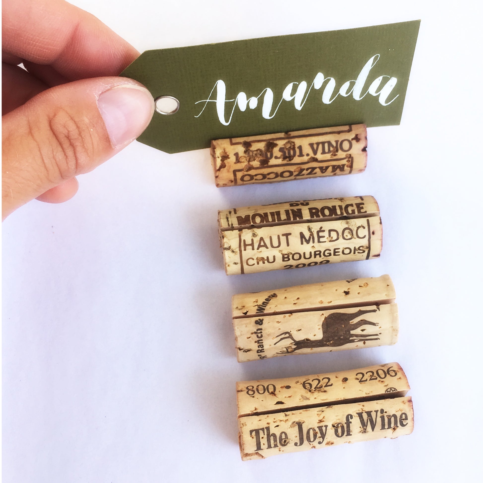 6 X CORK COASTER Personalized 9 Cm Place Cards, Name Tag, Gift, Birthday,  Wedding, Christmas, Back to School, Wine 